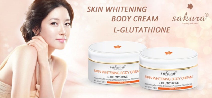 Kem dưỡng trắng toàn thân Sakura Skin Whitening L-Glutathione Body Cream